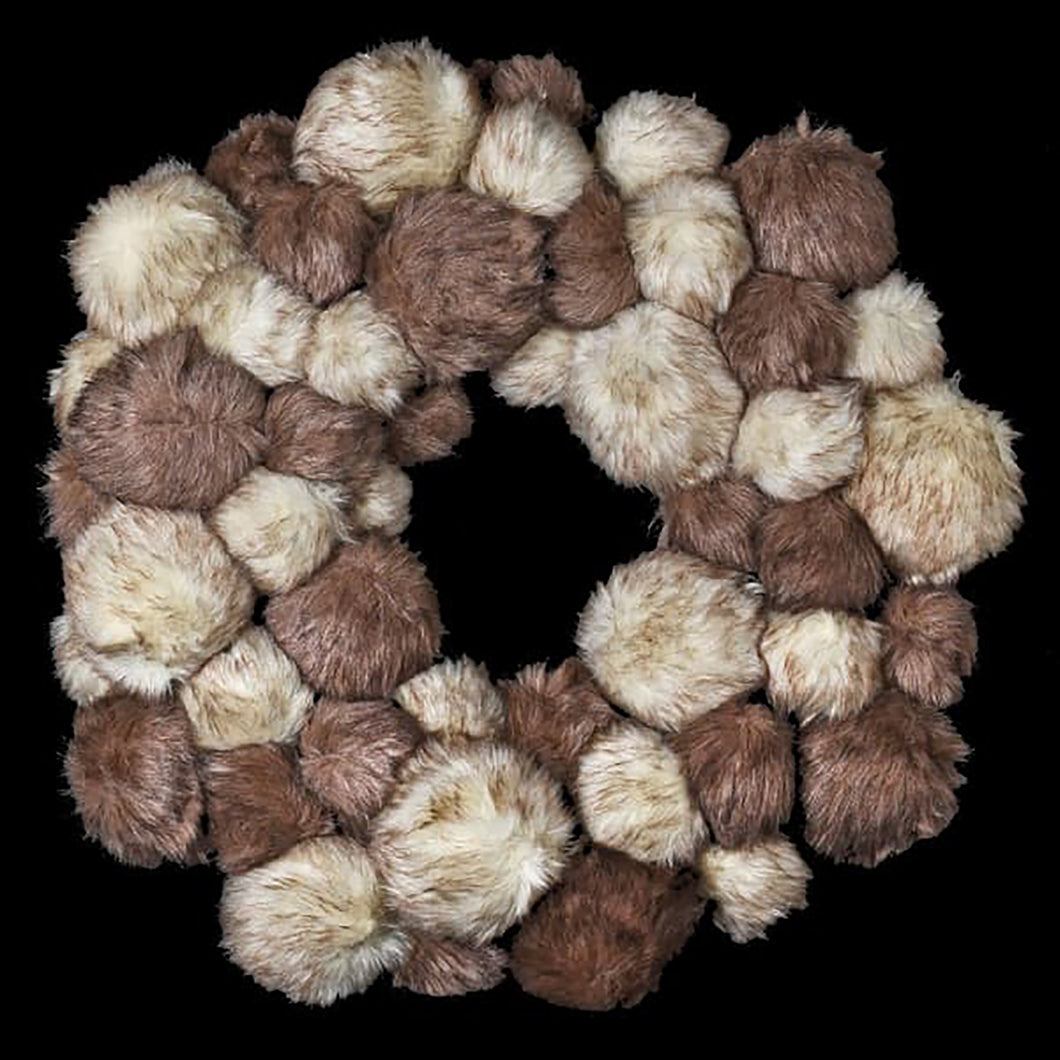 Faux Fur Ball Wreath