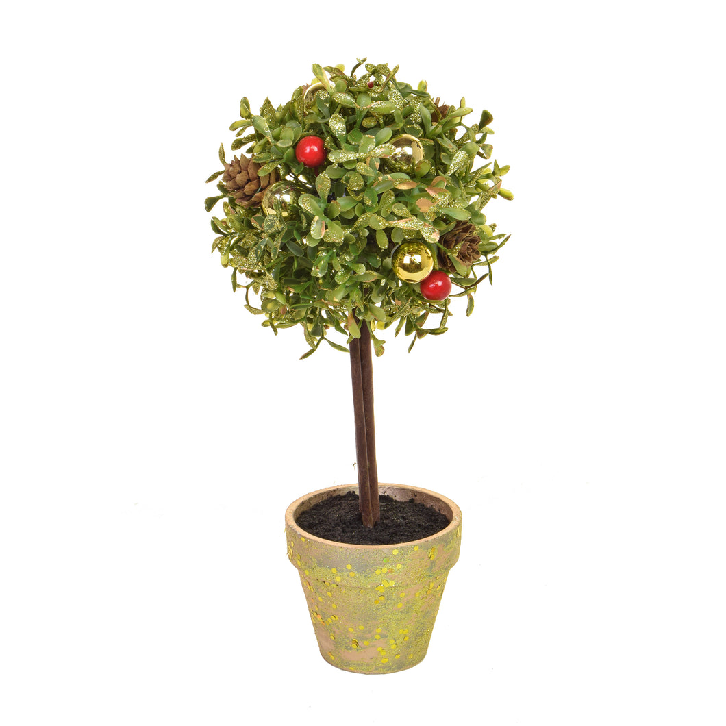 Artificial Topiary Ball in Cream Pot