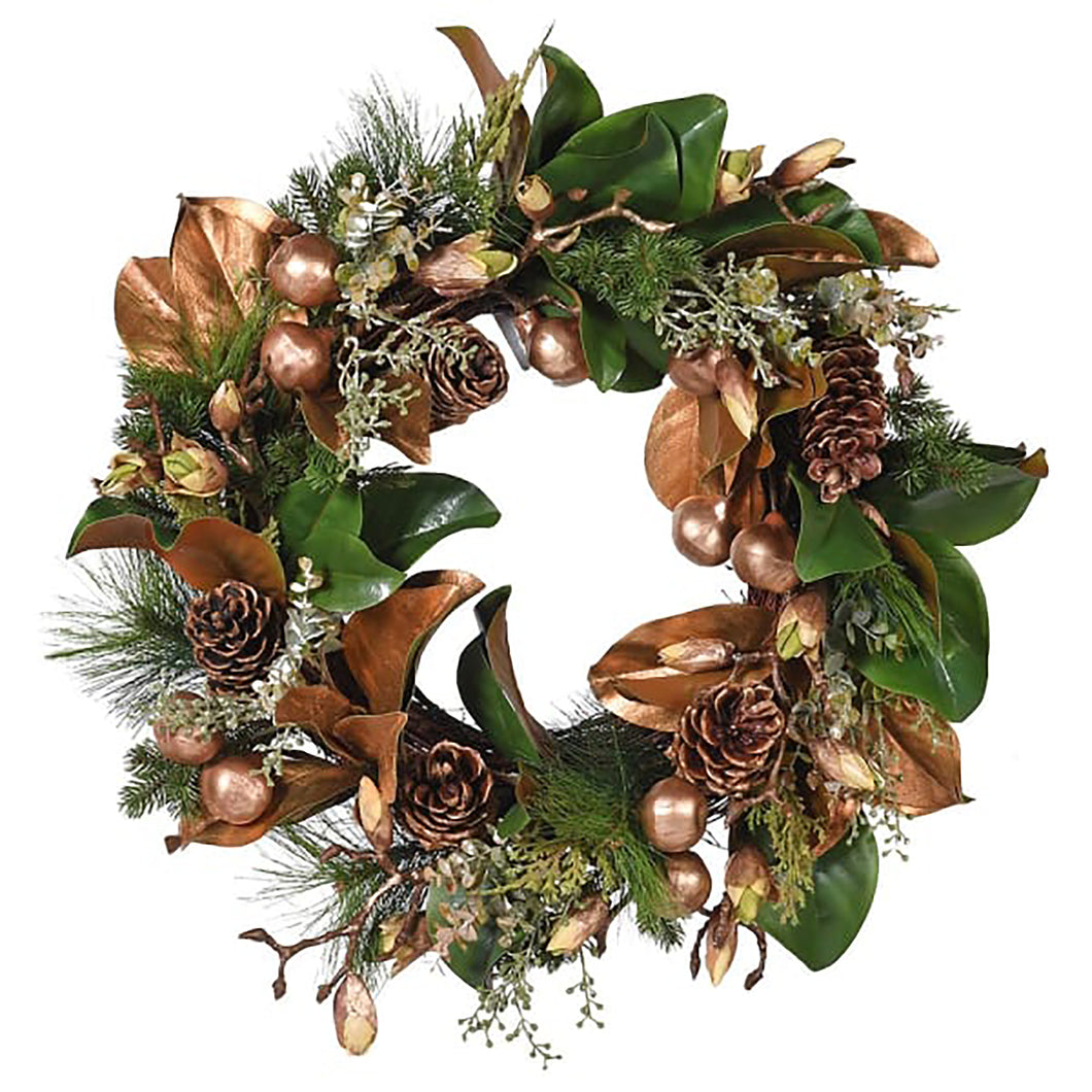 Gold Pine and Berries Wreath